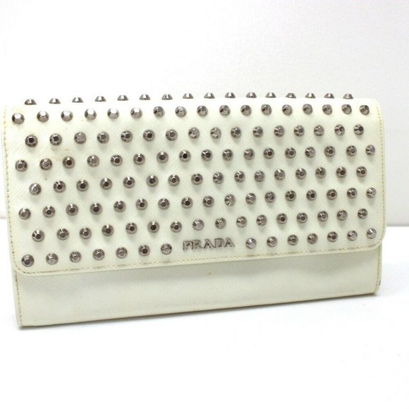 PRADA Studs Wallet White - Picture 1 of 10